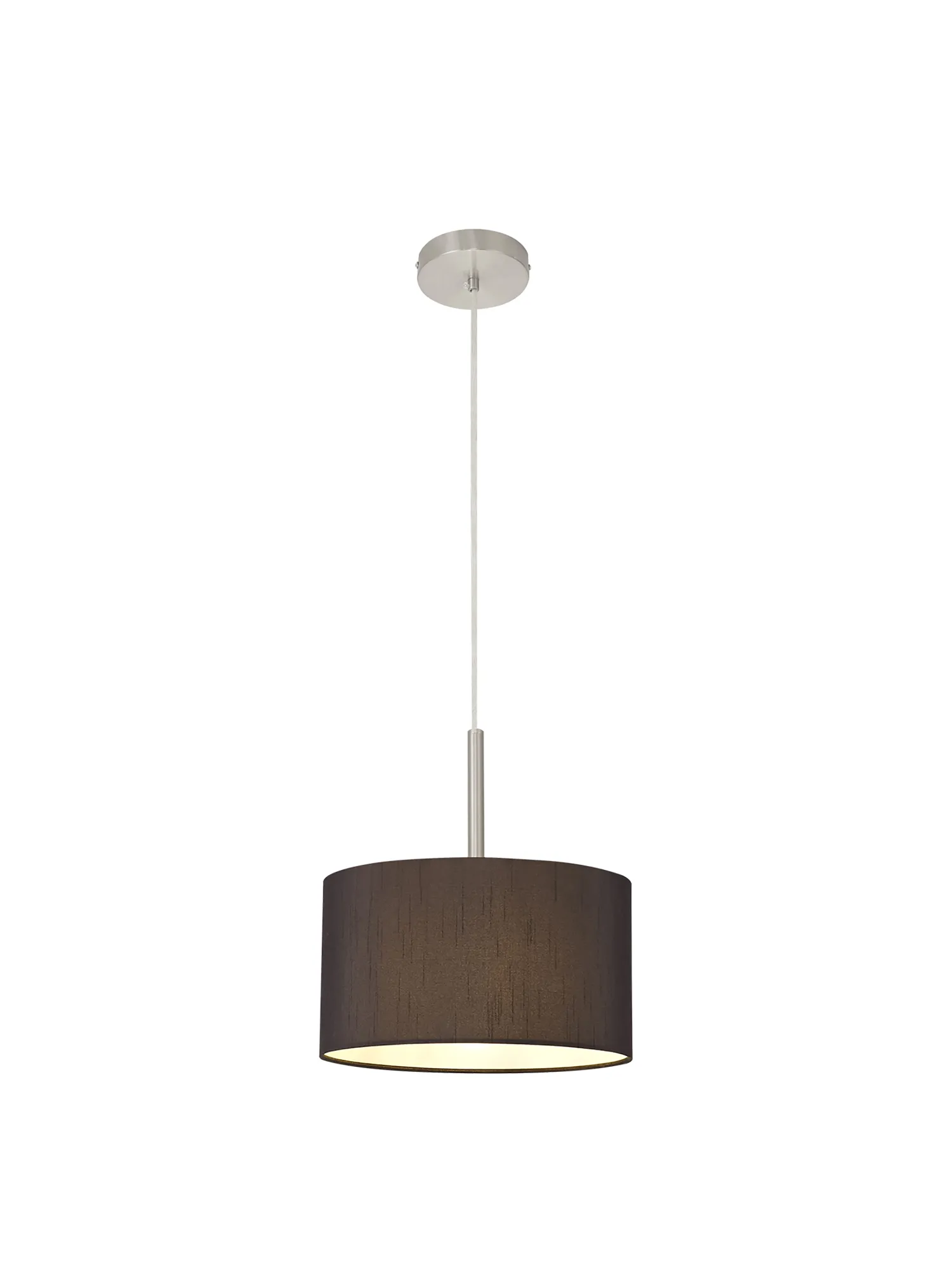 Baymont 30cm Pendant 1 Light Satin Nickel; Black DK0285  Deco Baymont SN BL